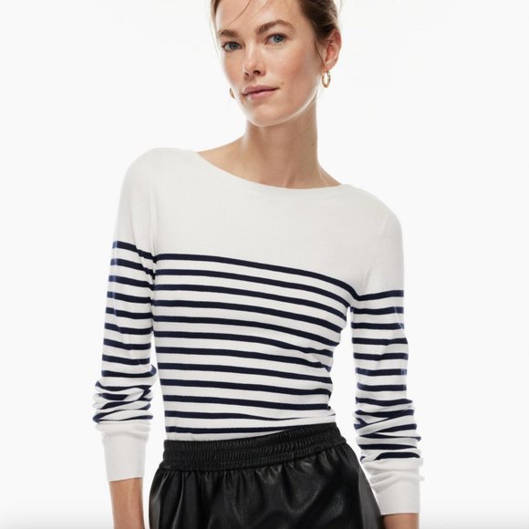 Aritzia Babaton LEAGUE SWEATER Linda Stripe - Picture 1 of 5